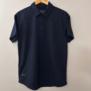 BYLT Premium Basics Mens Large Navy‎ Blue Drop-Cut Short Sleeve Polo Shirt